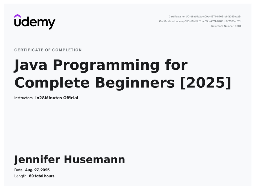 Java Certificate
